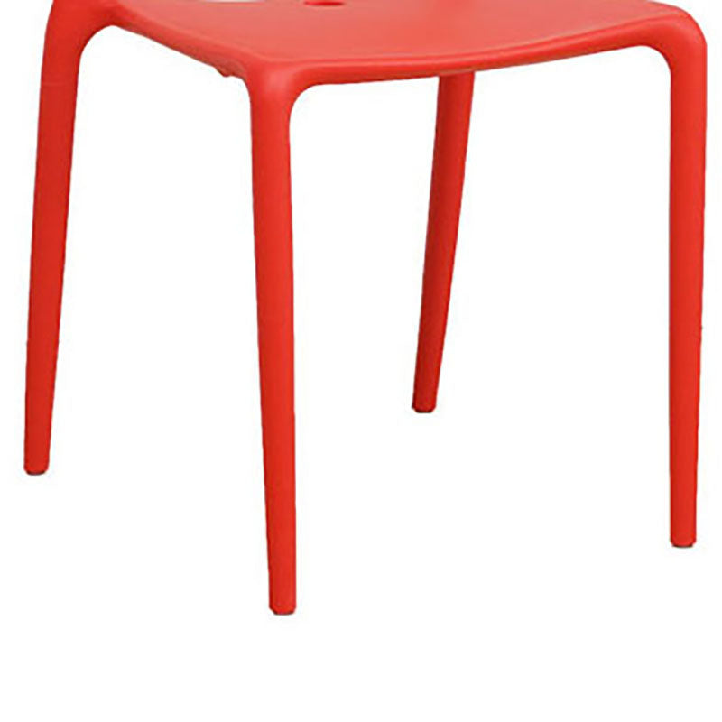 Silla trasera abierta contemporánea, silla lateral sin brazos de comedor apilable de plástico