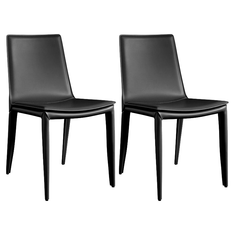 Silla lateral de cuero para restaurante, estilo diseñador, respaldo sólido, acabado mate, silla de comedor