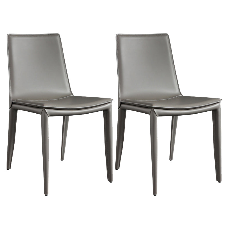 Silla lateral de cuero para restaurante, estilo diseñador, respaldo sólido, acabado mate, silla de comedor