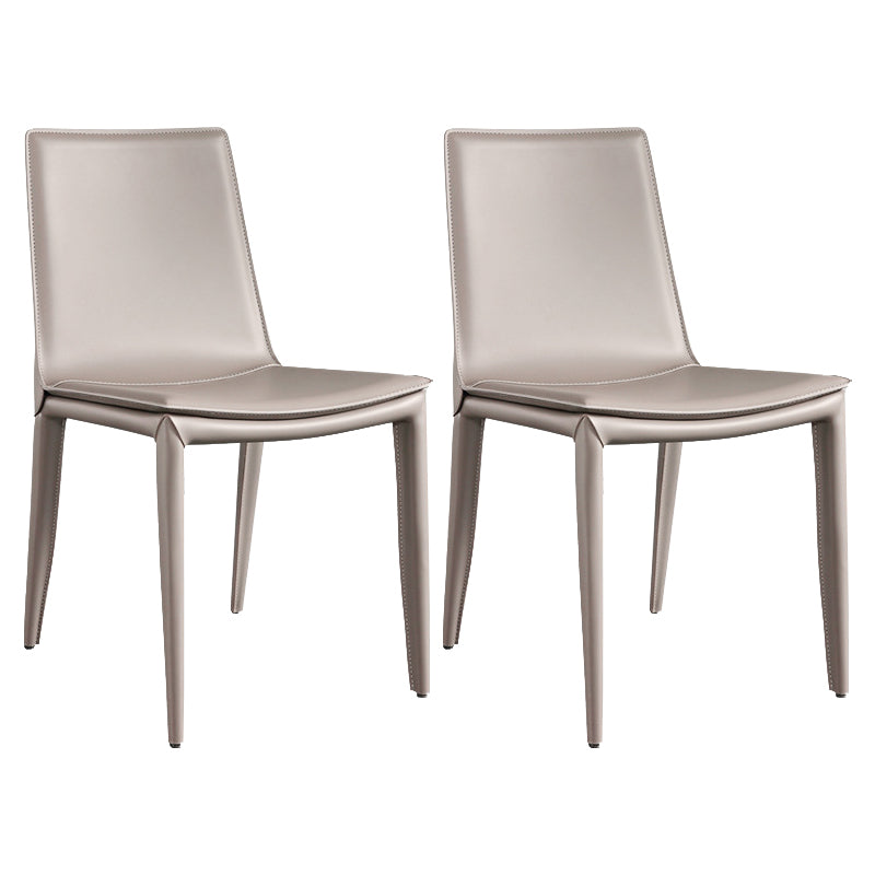 Silla lateral de cuero para restaurante, estilo diseñador, respaldo sólido, acabado mate, silla de comedor
