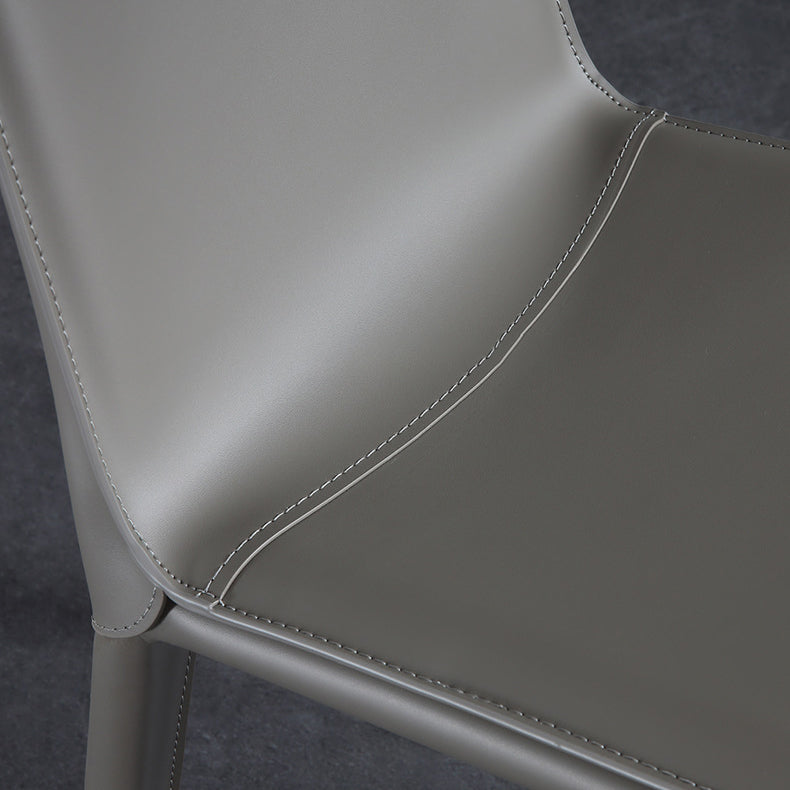 Silla lateral de cuero para restaurante, estilo diseñador, respaldo sólido, acabado mate, silla de comedor