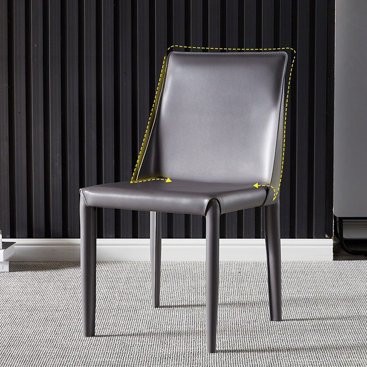 Metal moderno que cena la silla sin brazos del comedor de cuero de la silla para el uso del restaurante