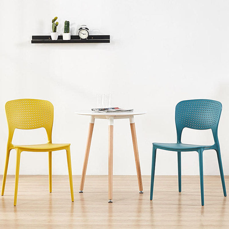 Sillas traseras abiertas contemporáneas que cenan la silla lateral plástica apilable sin brazos