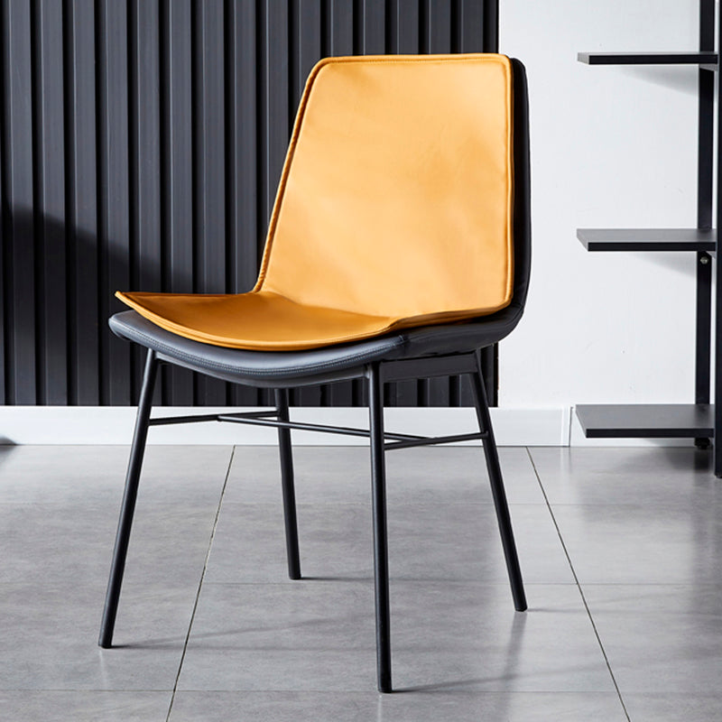 Imitación de cuero del diseño industrial que cena la silla sólida sin brazos de la parte posterior