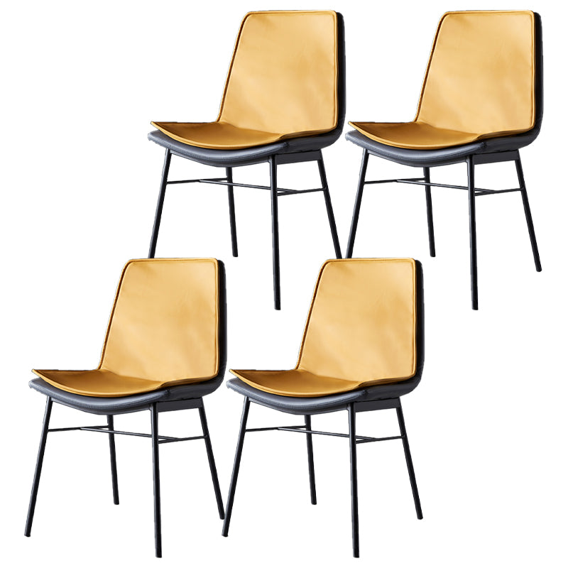 Imitación de cuero del diseño industrial que cena la silla sólida sin brazos de la parte posterior