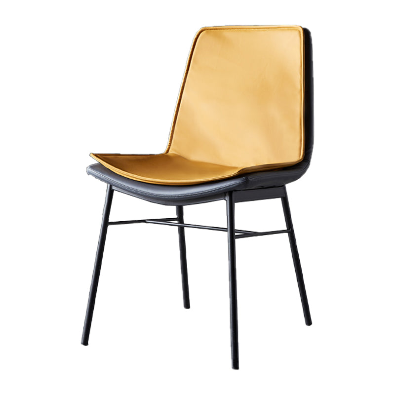 Imitación de cuero del diseño industrial que cena la silla sólida sin brazos de la parte posterior