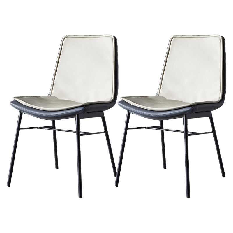 Imitación de cuero del diseño industrial que cena la silla sólida sin brazos de la parte posterior