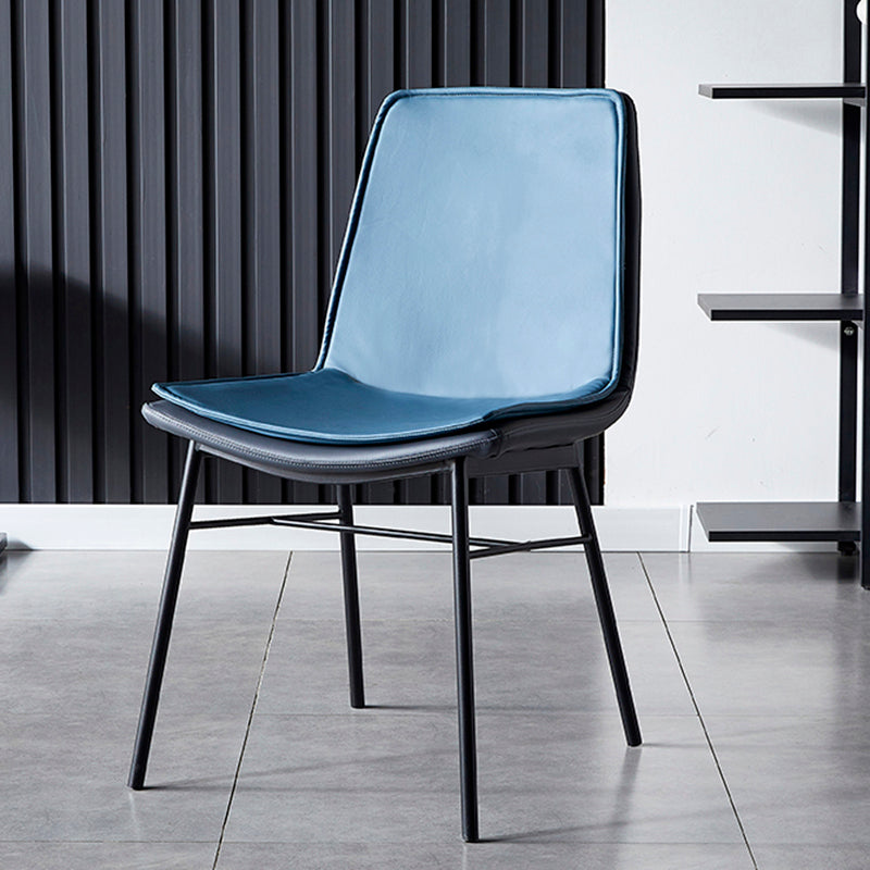 Imitación de cuero del diseño industrial que cena la silla sólida sin brazos de la parte posterior