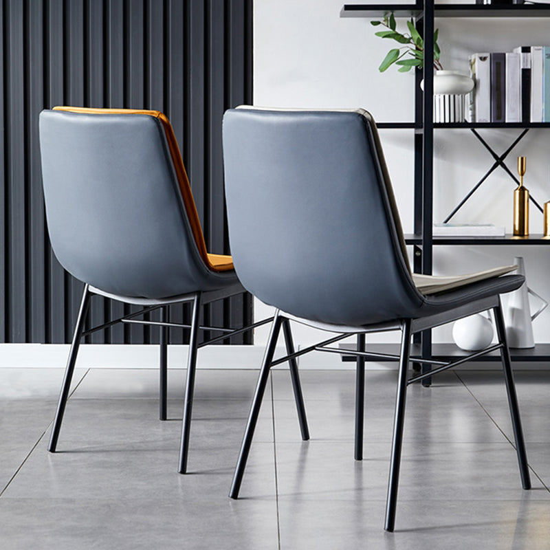 Imitación de cuero del diseño industrial que cena la silla sólida sin brazos de la parte posterior
