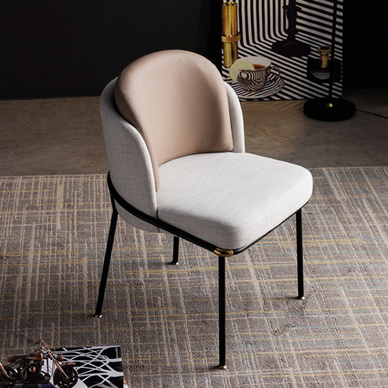Contemporary Dining Chair Dining Armless Side Chairs with Metal Legs