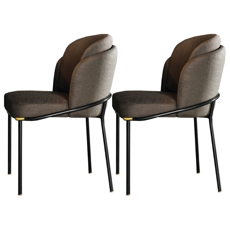 Contemporary Dining Chair Dining Armless Side Chairs with Metal Legs