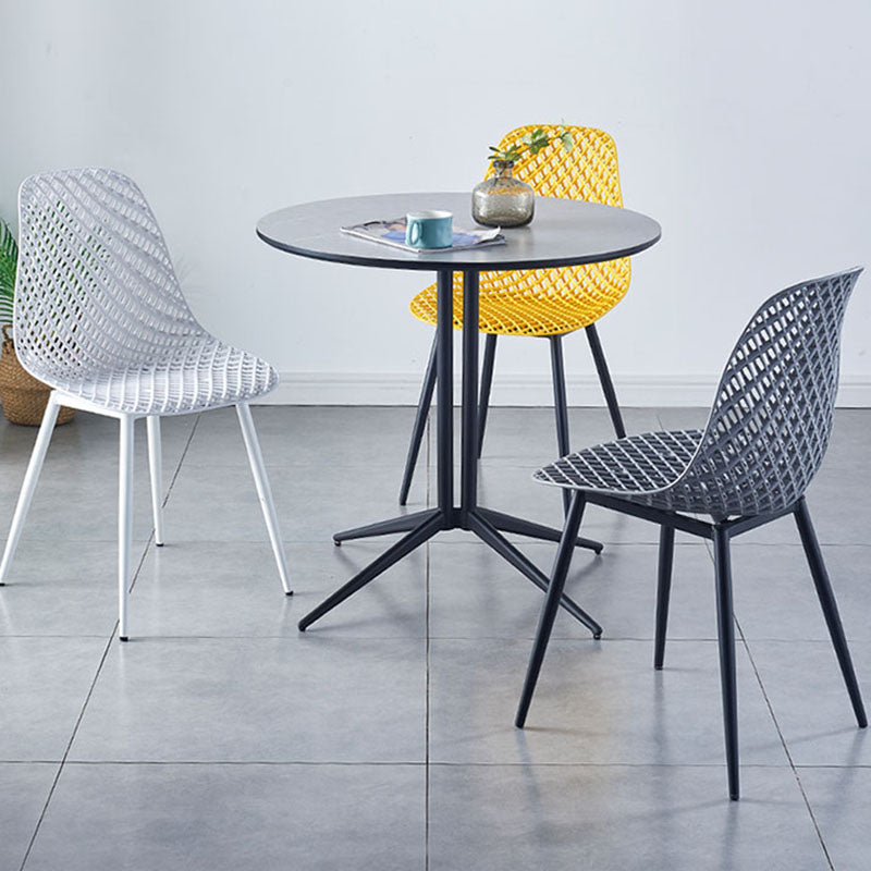 Sedia da cucina contemporanea sedia laterale senza braccio con zampe di metallo