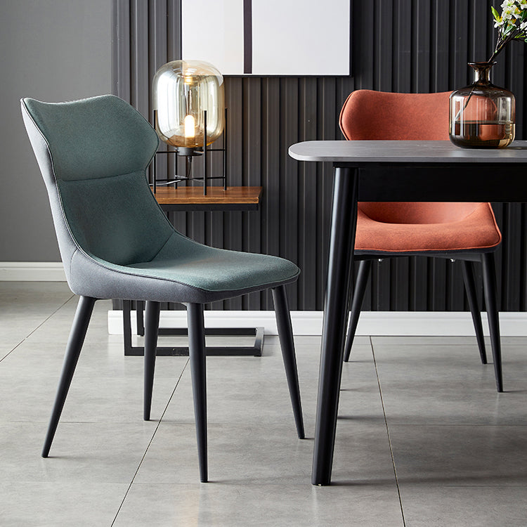 Sillas de cocina contemporáneas, silla auxiliar con brazo de comedor y patas de metal