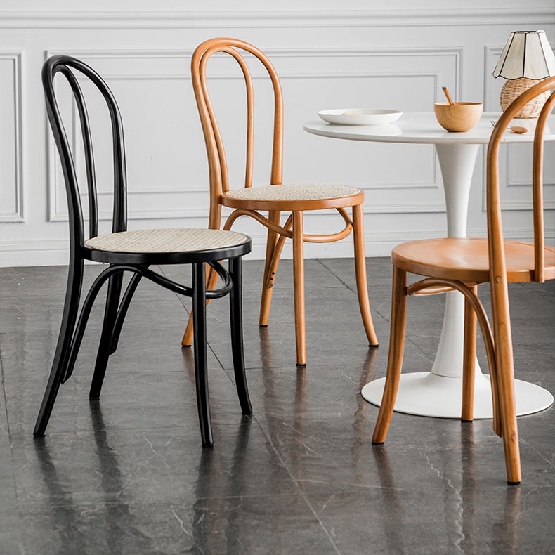 Sillas de cocina contemporáneas que cenan sillas laterales sin brazos con respaldo de madera Windsor