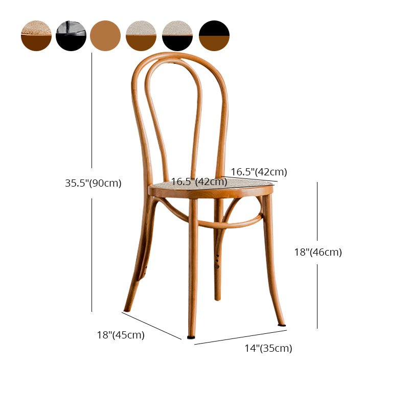 Sillas de cocina contemporáneas que cenan sillas laterales sin brazos con respaldo de madera Windsor