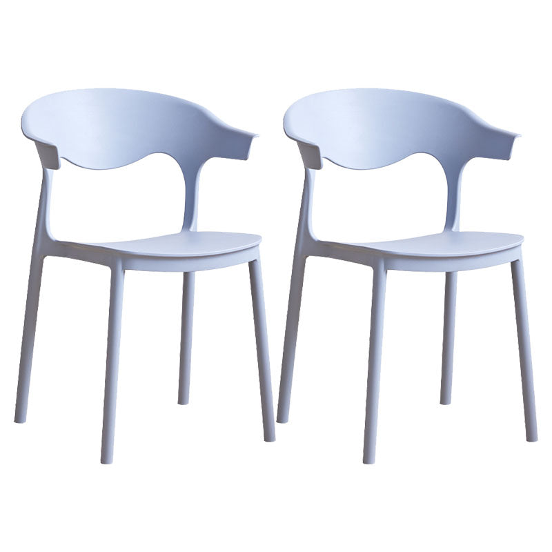 Silla apilable de cocina contemporánea, silla lateral sin brazos con patas de plástico