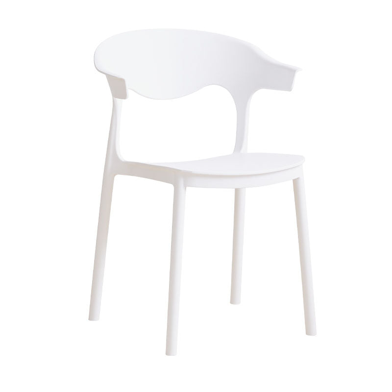 Silla apilable de cocina contemporánea, silla lateral sin brazos con patas de plástico