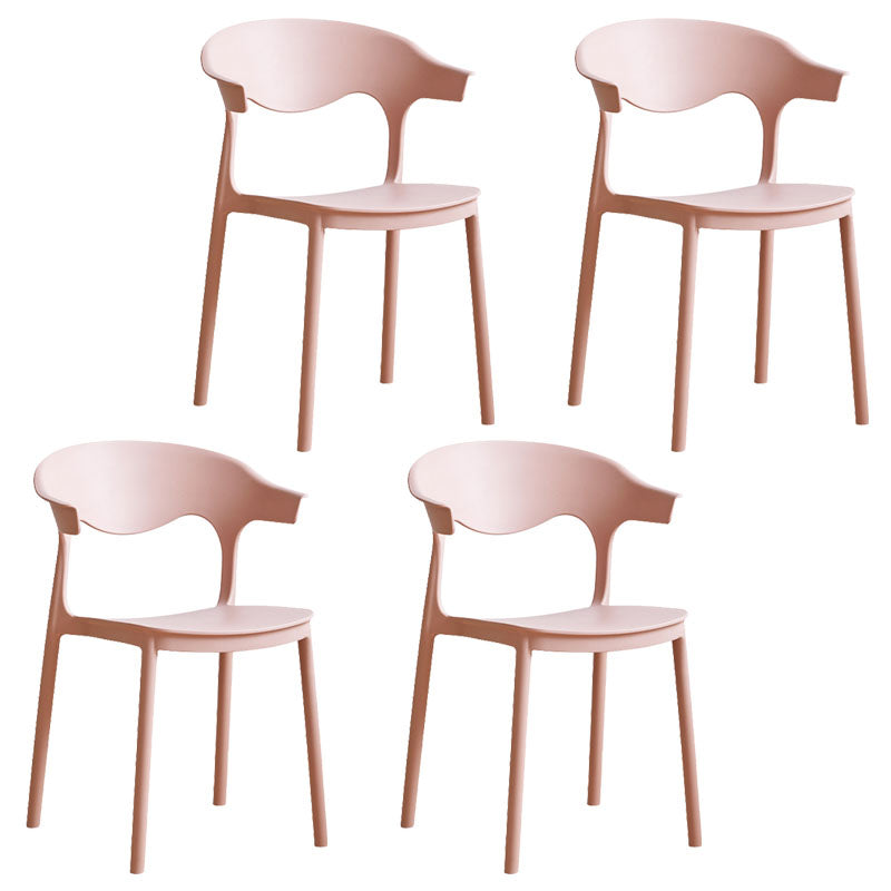 Silla apilable de cocina contemporánea, silla lateral sin brazos con patas de plástico