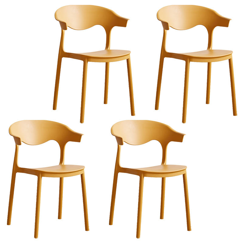 Silla apilable de cocina contemporánea, silla lateral sin brazos con patas de plástico