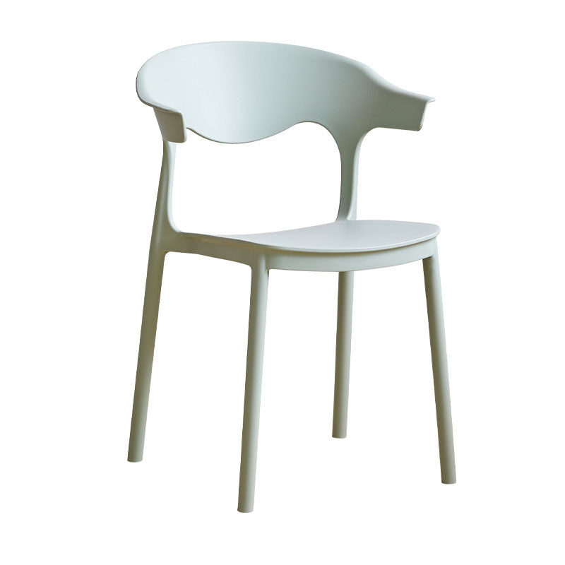Silla apilable de cocina contemporánea, silla lateral sin brazos con patas de plástico