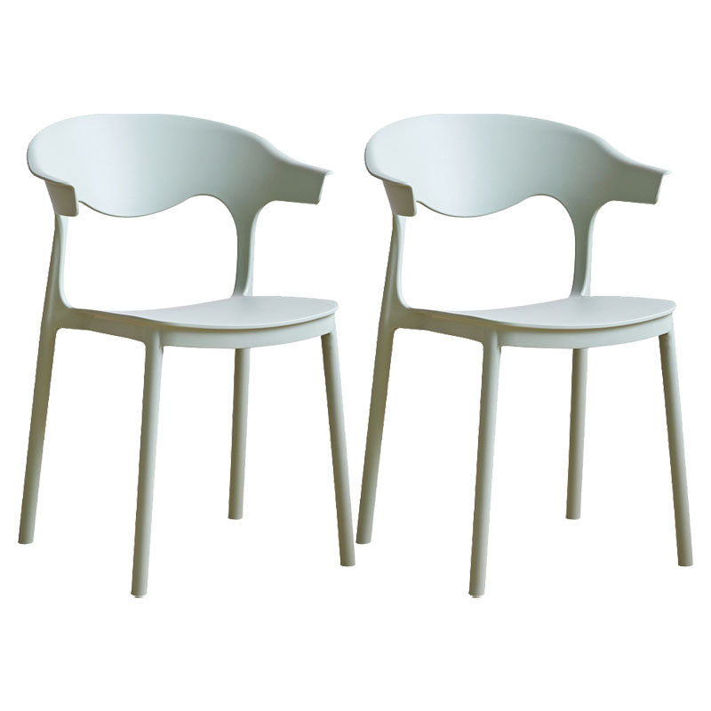 Silla apilable de cocina contemporánea, silla lateral sin brazos con patas de plástico