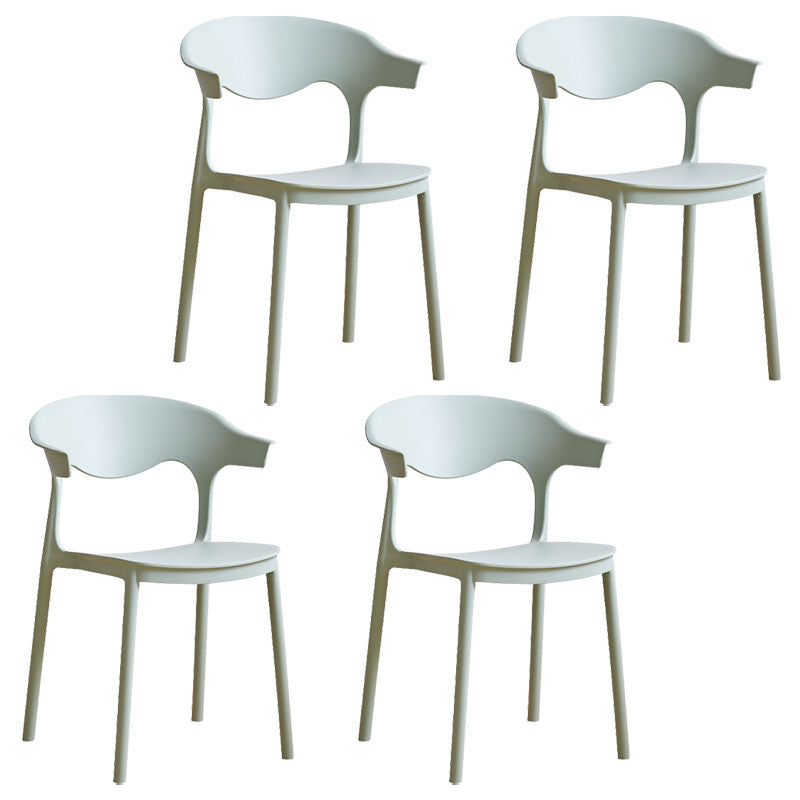 Silla apilable de cocina contemporánea, silla lateral sin brazos con patas de plástico