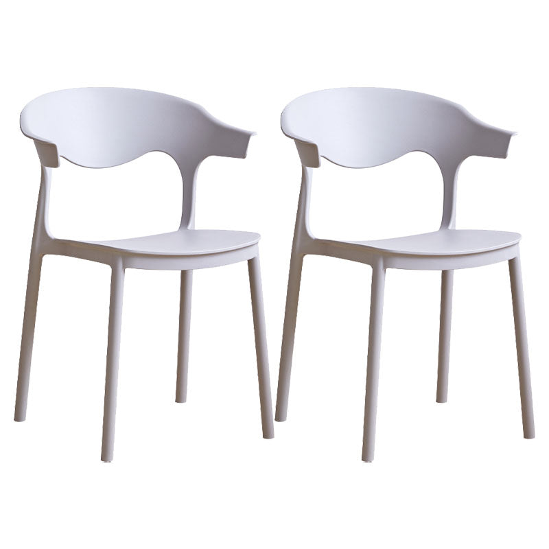 Silla apilable de cocina contemporánea, silla lateral sin brazos con patas de plástico