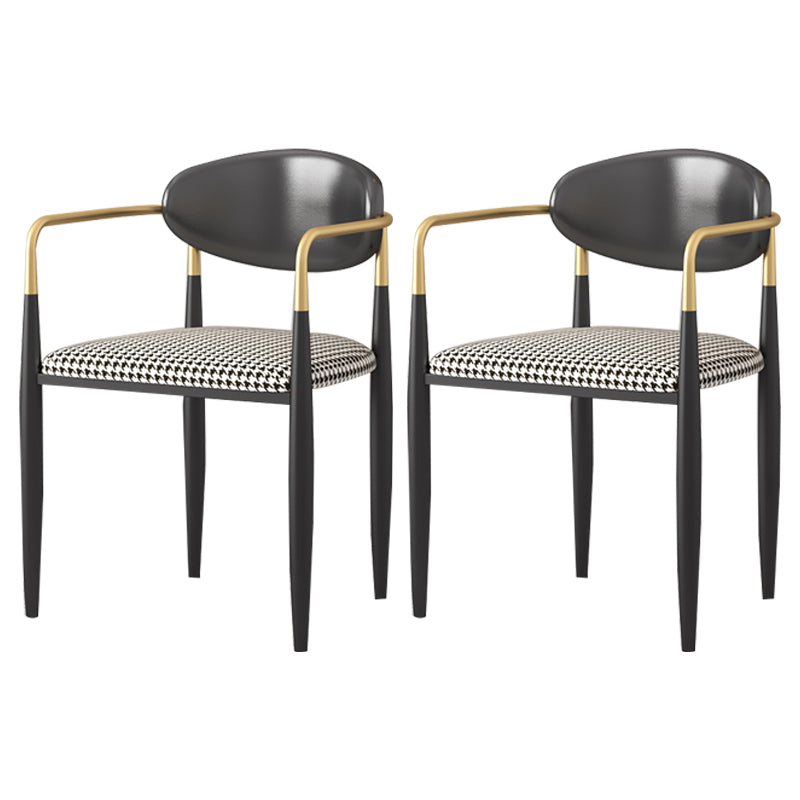 Silla de cocina contemporánea, silla auxiliar con brazo de comedor y patas de metal