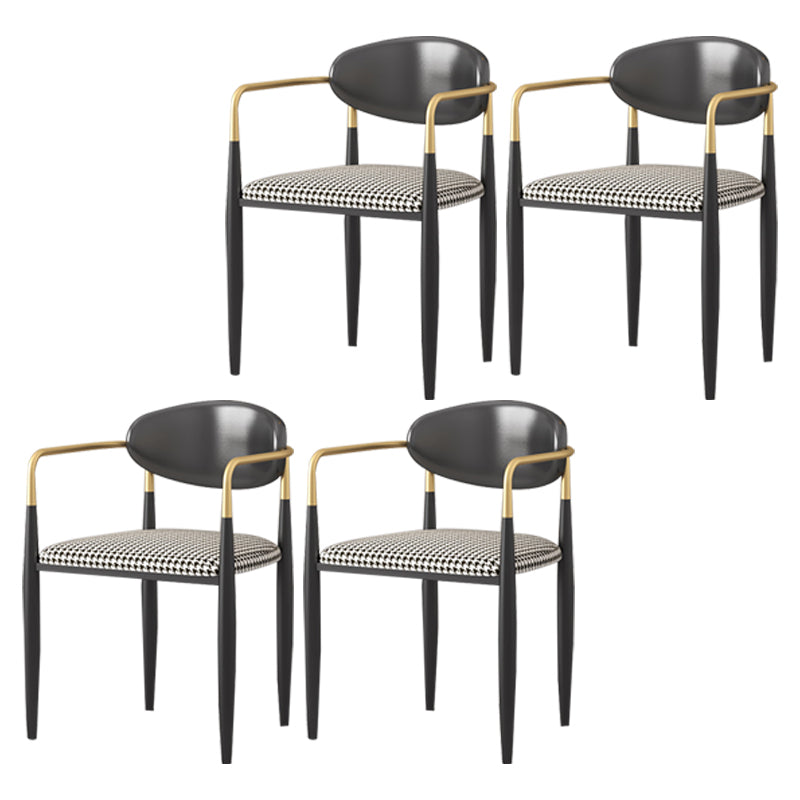 Silla de cocina contemporánea, silla auxiliar con brazo de comedor y patas de metal
