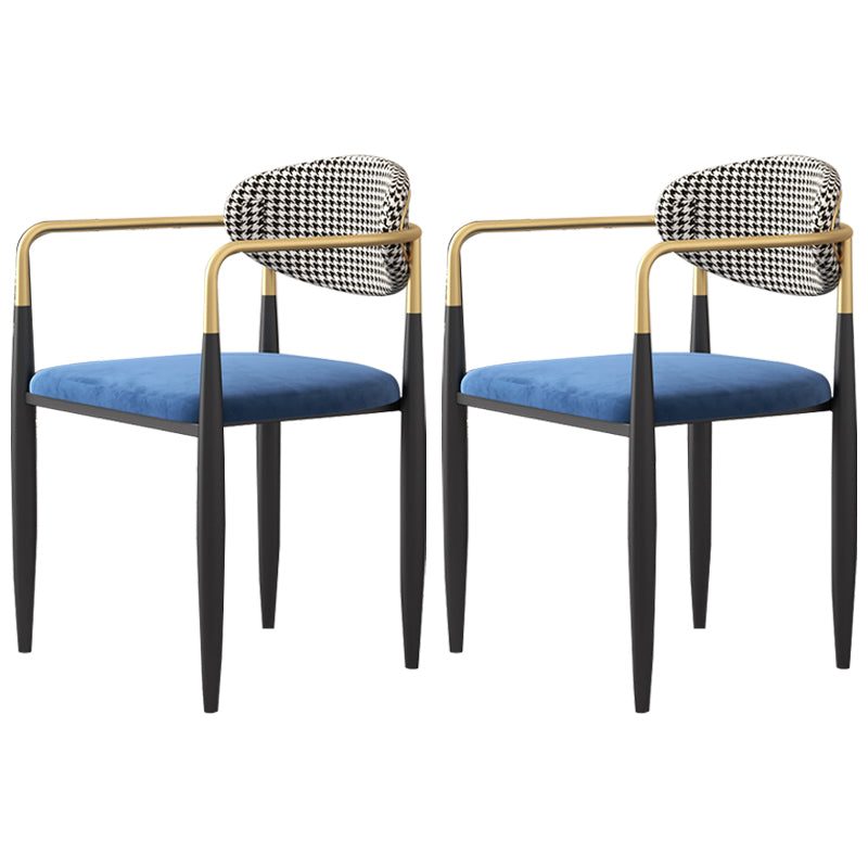 Silla de cocina contemporánea, silla auxiliar con brazo de comedor y patas de metal