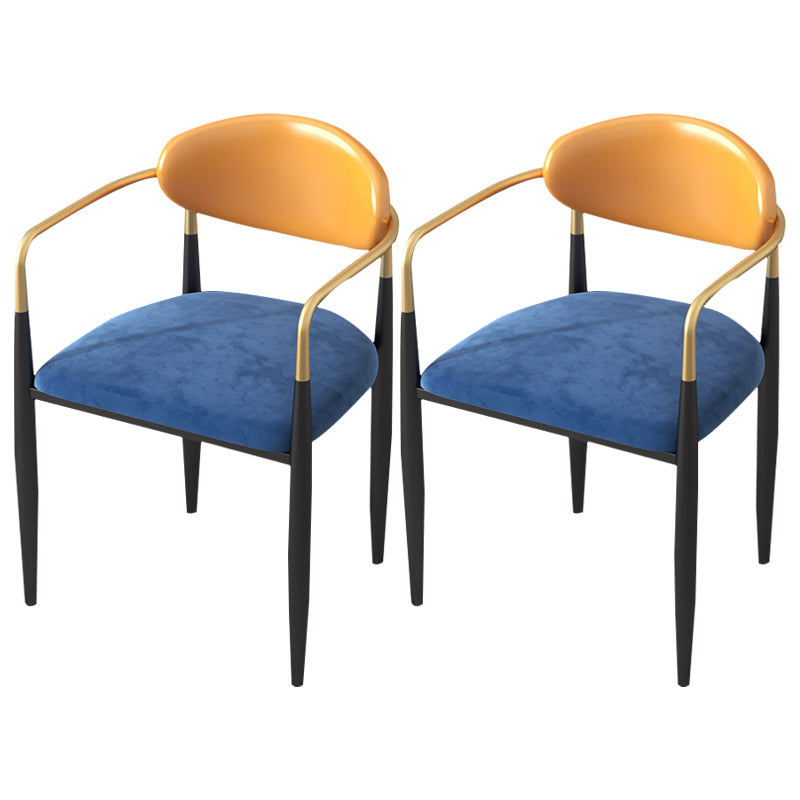 Silla de cocina contemporánea, silla auxiliar con brazo de comedor y patas de metal