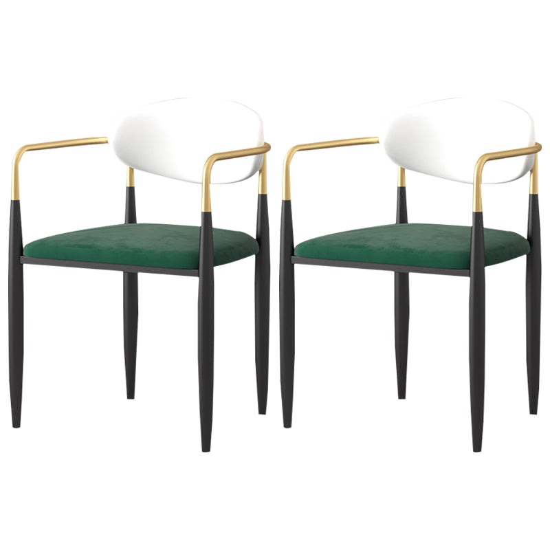 Silla de cocina contemporánea, silla auxiliar con brazo de comedor y patas de metal