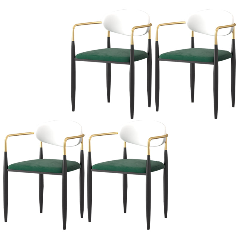 Silla de cocina contemporánea, silla auxiliar con brazo de comedor y patas de metal