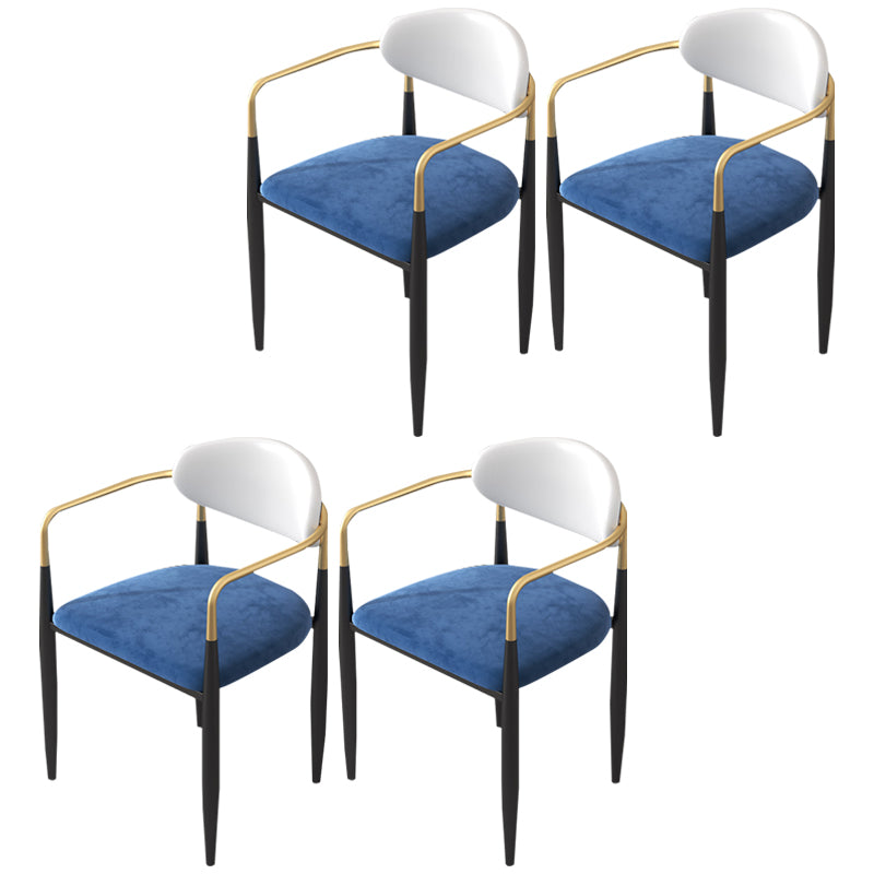 Silla de cocina contemporánea, silla auxiliar con brazo de comedor y patas de metal
