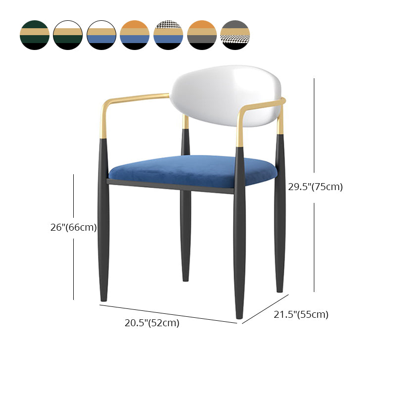 Silla de cocina contemporánea, silla auxiliar con brazo de comedor y patas de metal
