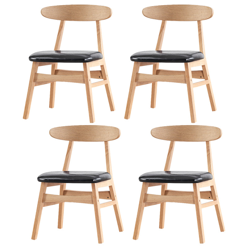 Cuisine contemporaine chaises à dos ouvert chaise latéral sans bras avec des jambes en bois