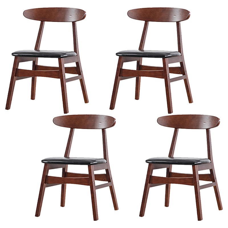 Cuisine contemporaine chaises à dos ouvert chaise latéral sans bras avec des jambes en bois