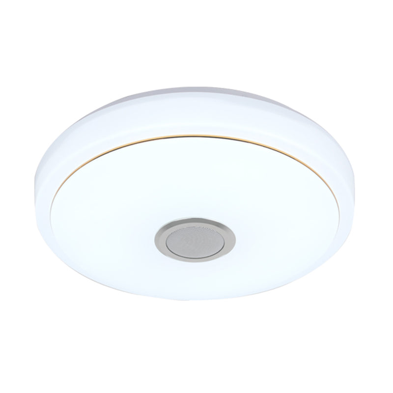 Simple Ceiling Light Fixture Acrylic Bluetooth LED Bedroom Ceiling Flush Mount in White
