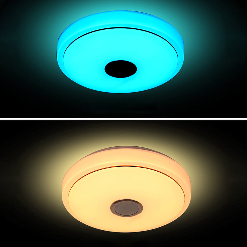 Simple Ceiling Light Fixture Acrylic Bluetooth LED Bedroom Ceiling Flush Mount in White