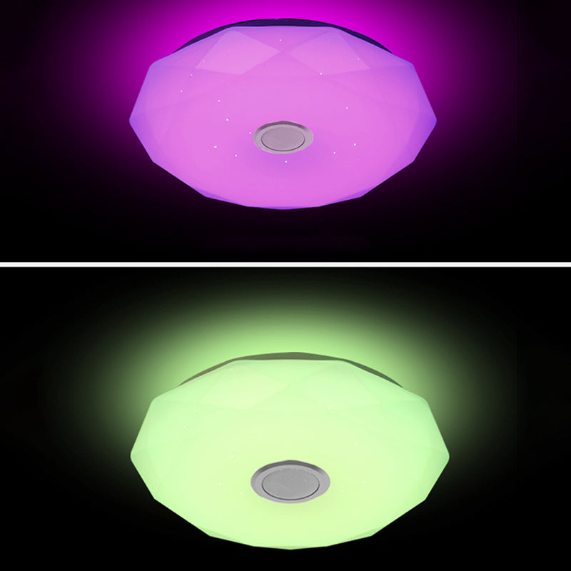 Simple Ceiling Light Fixture Acrylic Bluetooth LED Bedroom Ceiling Flush Mount in White