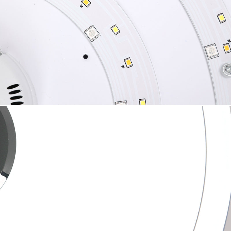 Simple Ceiling Light Fixture Acrylic Bluetooth LED Bedroom Ceiling Flush Mount in White