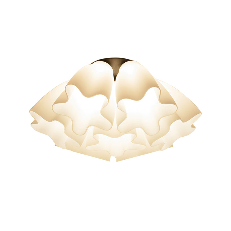 Glass Black Ceiling Flush Mount Light Floral Minimalist Ceiling Mounted Fixture