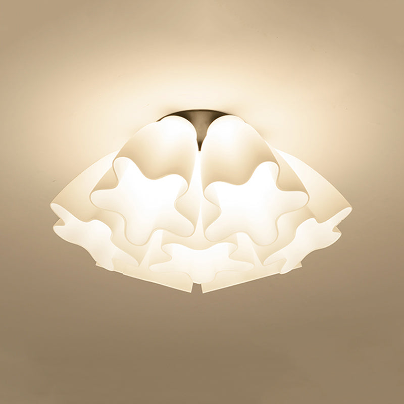 Glass Black Ceiling Flush Mount Light Floral Minimalist Ceiling Mounted Fixture