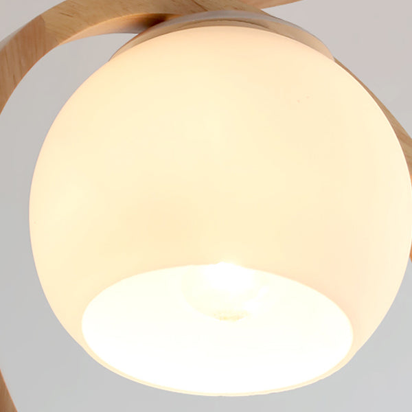 Luminaire à chasse d'eau contemporain 1 Light Wood Flush Mount Lampes en marron