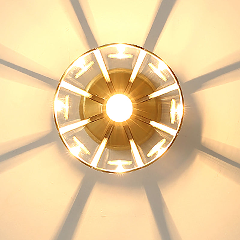 Vintage Shaded Ceiling Mount Light Fixture Glass Ceiling Light Fixture in Brass