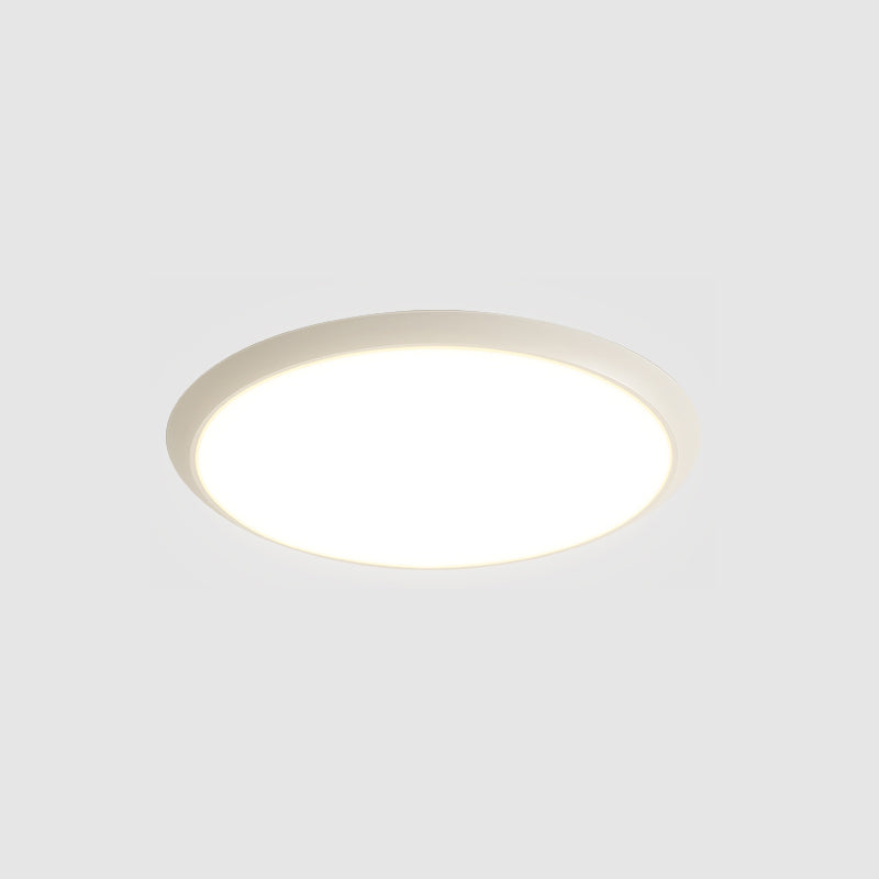 Lámpara de techo empotrada de forma redonda de metal, iluminación empotrada de 1 luz de estilo moderno en blanco