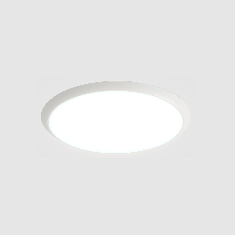 Lámpara de techo empotrada de forma redonda de metal, iluminación empotrada de 1 luz de estilo moderno en blanco