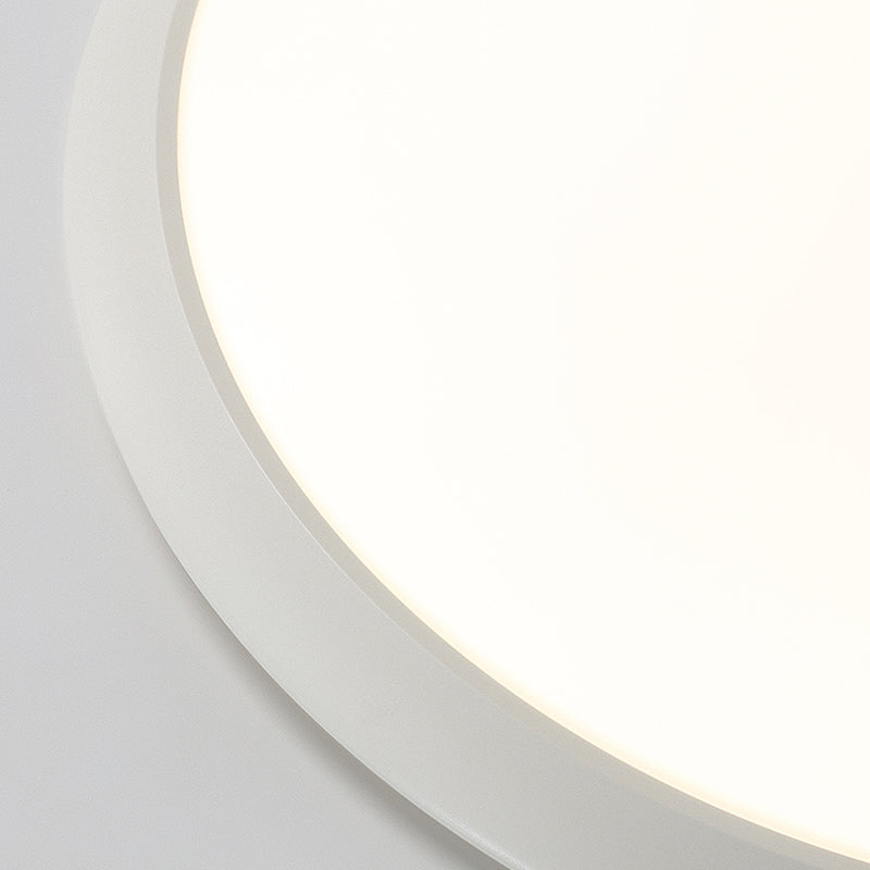Lámpara de techo empotrada de forma redonda de metal, iluminación empotrada de 1 luz de estilo moderno en blanco