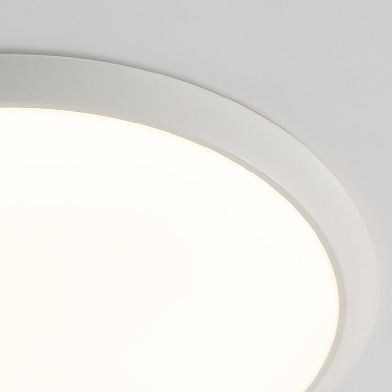 Lámpara de techo empotrada de forma redonda de metal, iluminación empotrada de 1 luz de estilo moderno en blanco
