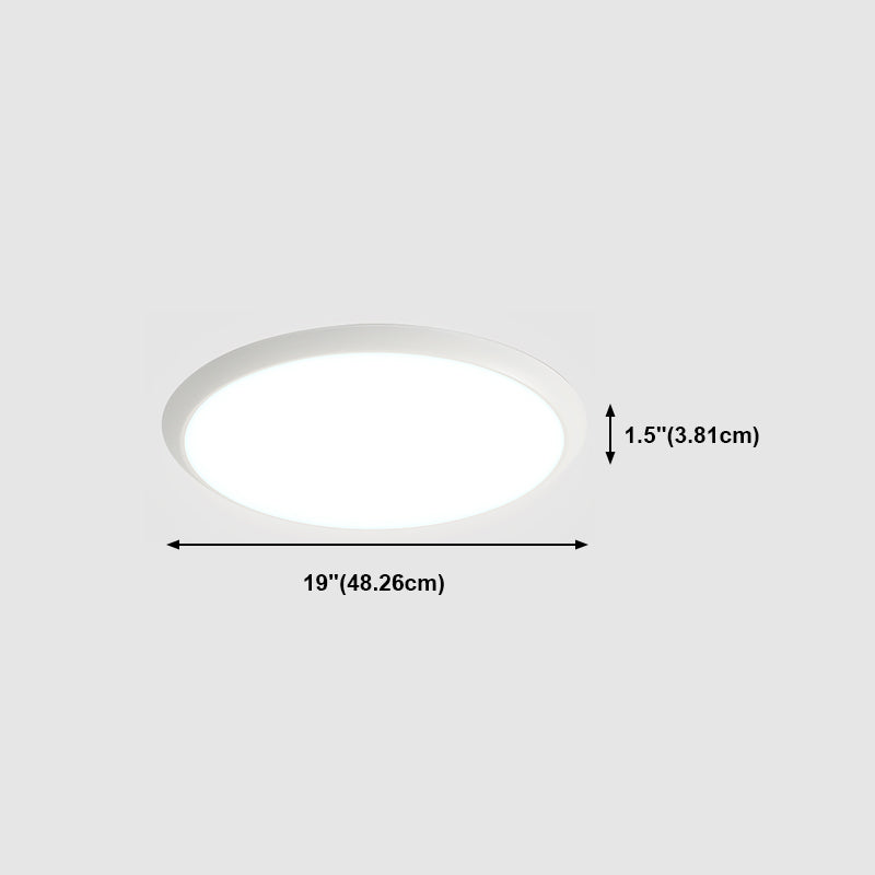 Lámpara de techo empotrada de forma redonda de metal, iluminación empotrada de 1 luz de estilo moderno en blanco